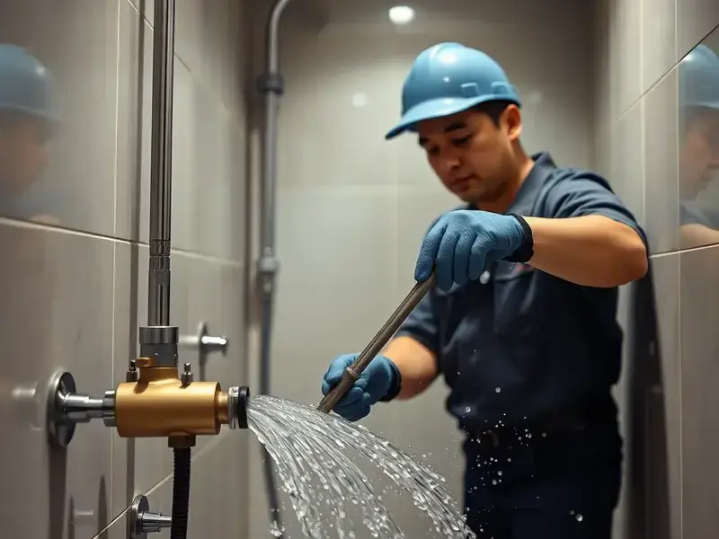 排水管クリーニング作業風景