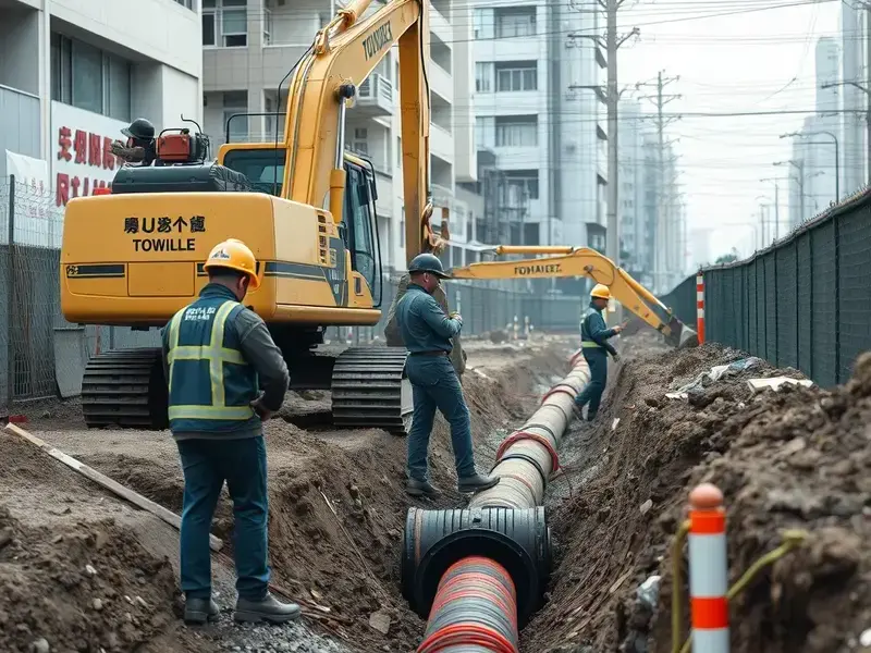 下水道工事作業風景